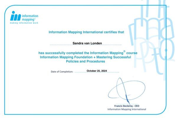 I'm happy to share that I passed the exam and became an Information Mapping Associate